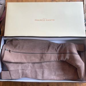 Franco Sarto knee high oak light brown suede boots